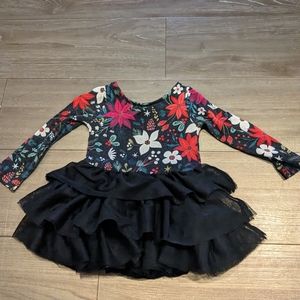 Little Sleepies Berry Merry tiered tutu dress 3-6 months